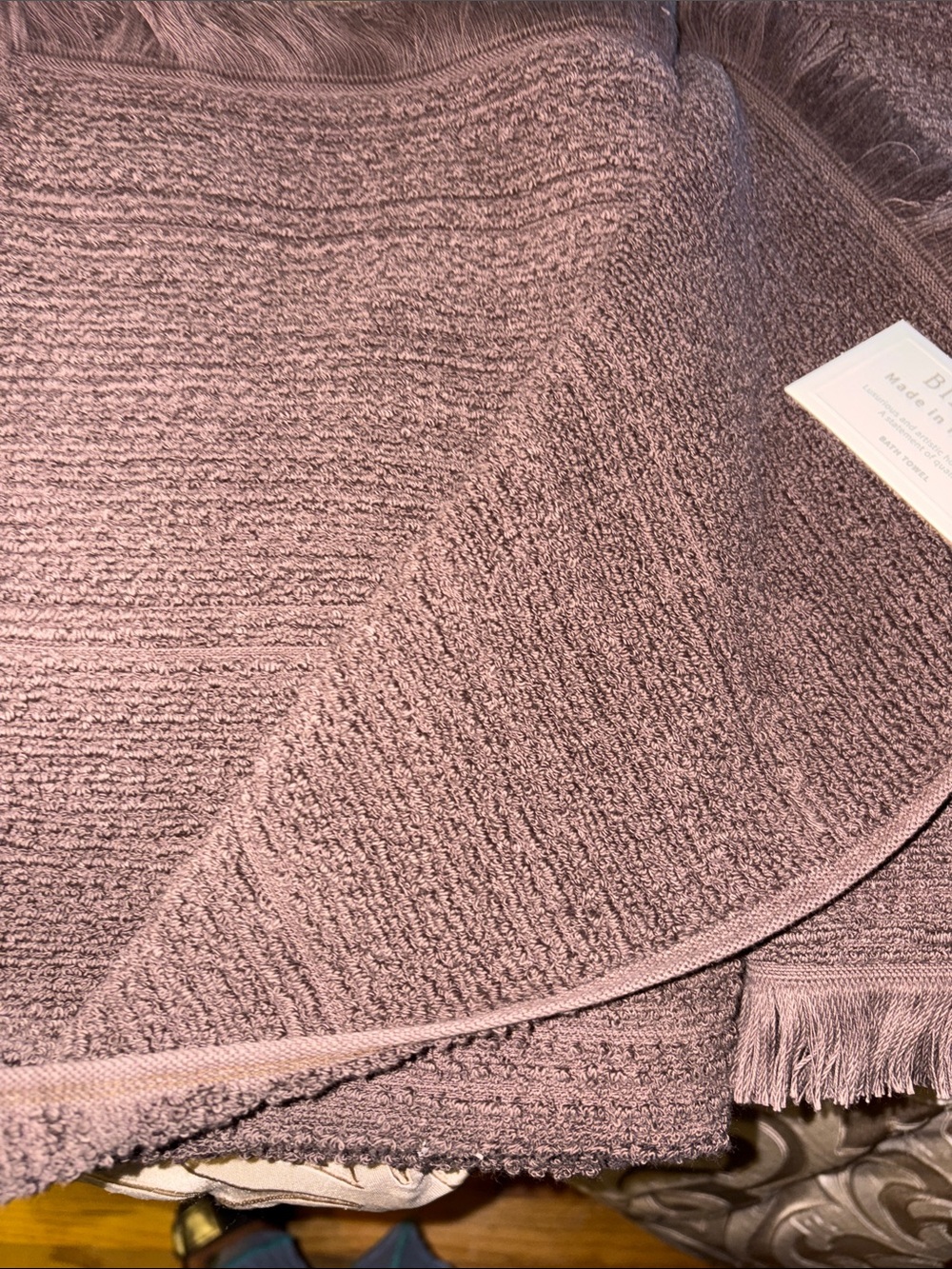 Bianca Made in Portugal Brown Cotton Fringe Bath and Hand Towel NWT - Picture 8 of 8
